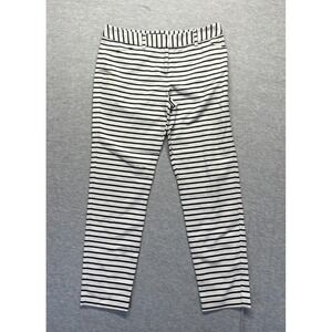 Express Editor Dress Pants Womens 4 White Black Striped Cotton Business Formal
